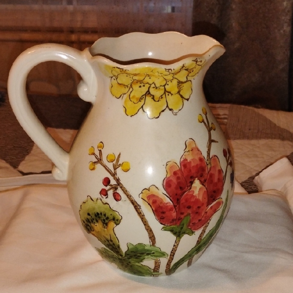 Maxcera Mum Floral Multi Purpose Ceramic Pitcher Discontinued